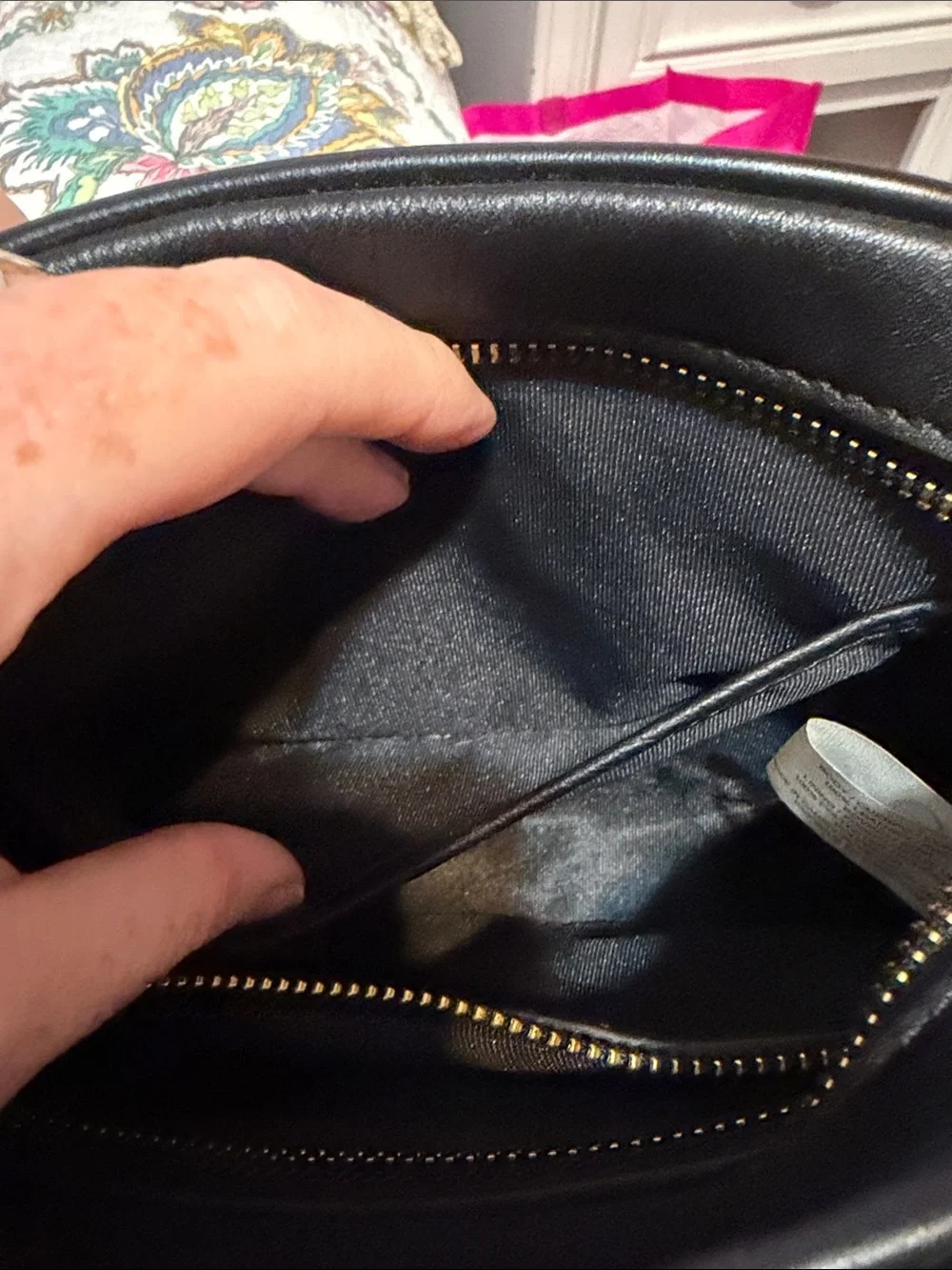 Etienne Aigner Black Leather Crossbody with Embossed 'A'
